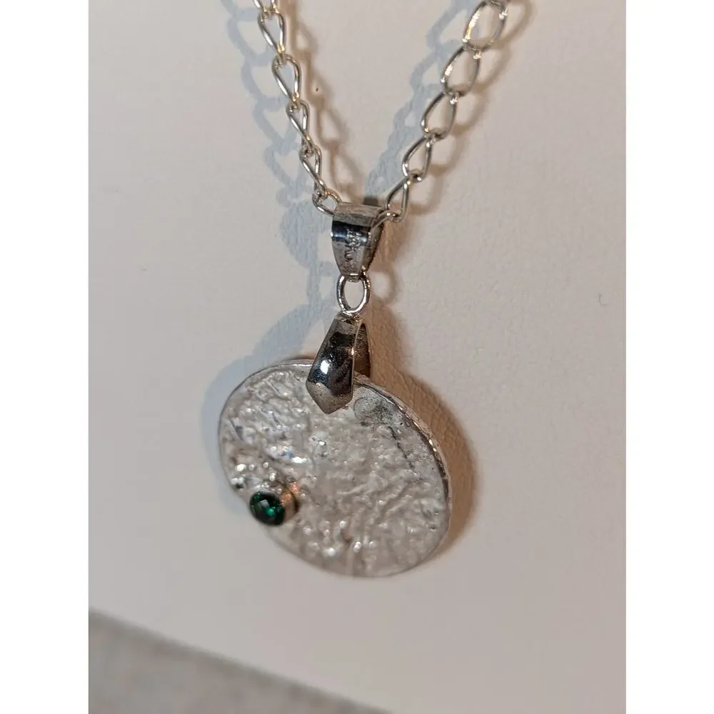 Silver retriculated coin Pendant  1